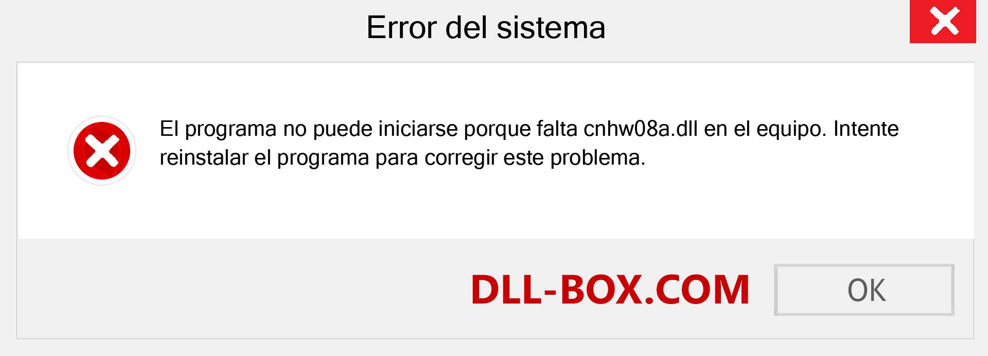 ¿Falta el archivo cnhw08a.dll ?. Descargar para Windows 7, 8, 10 - Corregir cnhw08a dll Missing Error en Windows, fotos, imágenes