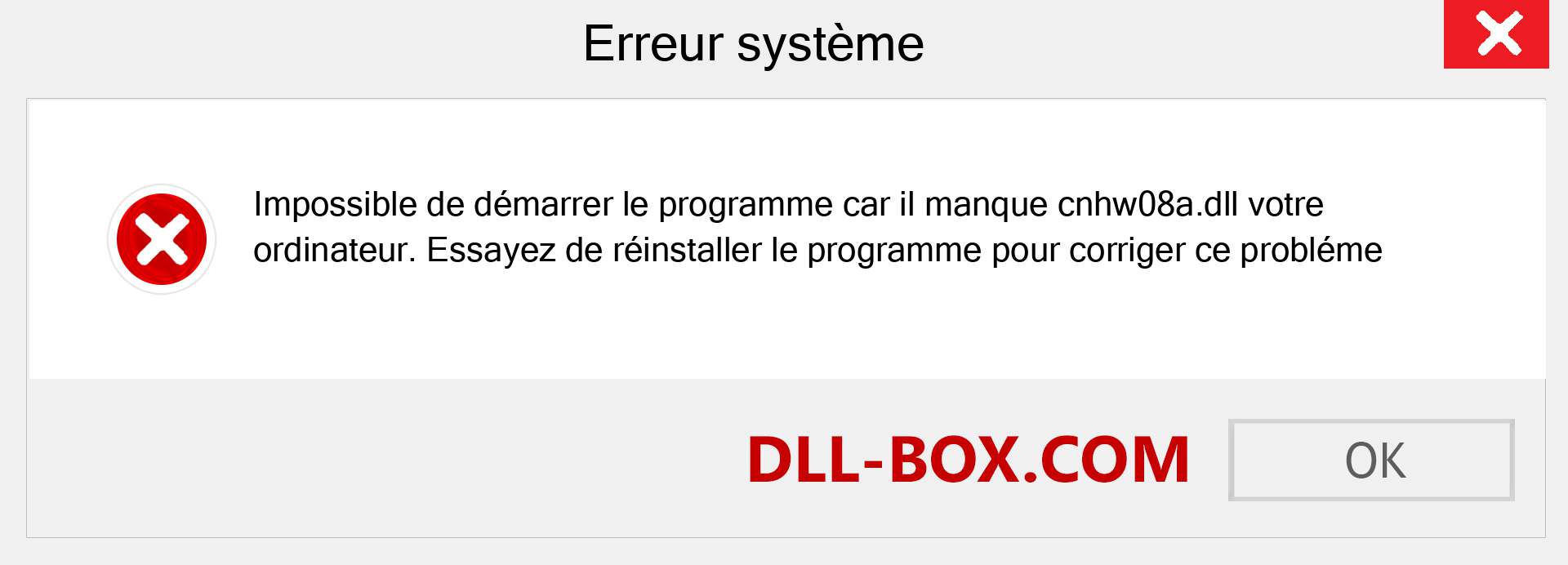 Le fichier cnhw08a.dll est manquant ?. Télécharger pour Windows 7, 8, 10 - Correction de l'erreur manquante cnhw08a dll sur Windows, photos, images